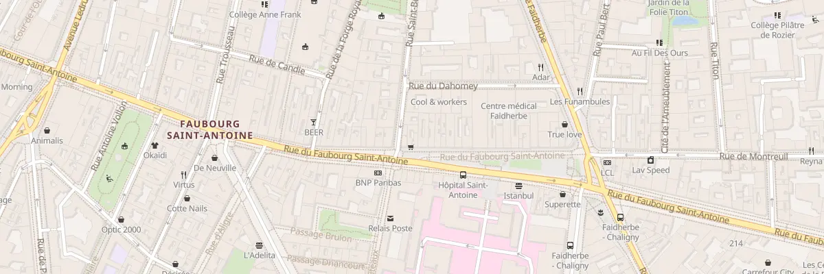 Plan du 187 Rue du Faubourg Saint-Antoine à Paris 11e Arrondissement