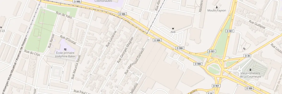 Plan du 7 Rue Mahmoud Darwich à La Courneuve