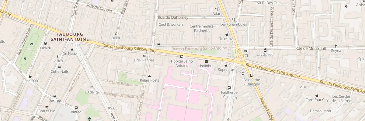 Plan du 178 Rue du Faubourg Saint-Antoine à Paris 12e Arrondissement