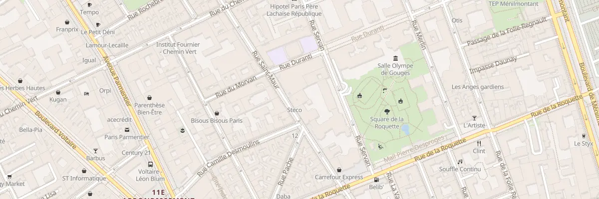 Plan du 14B Rue Saint-Maur à Paris 11e Arrondissement