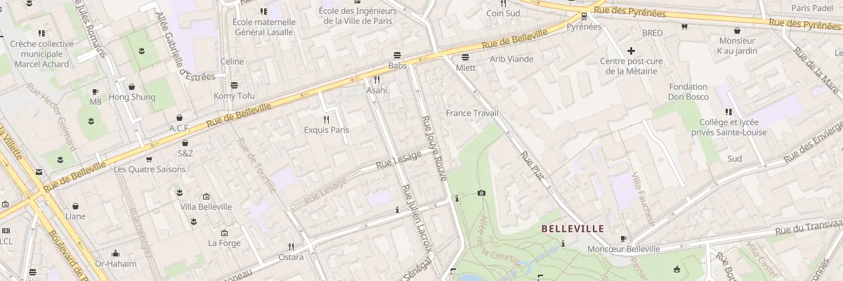 Plan du 29 Rue Lesage à Paris 20e Arrondissement