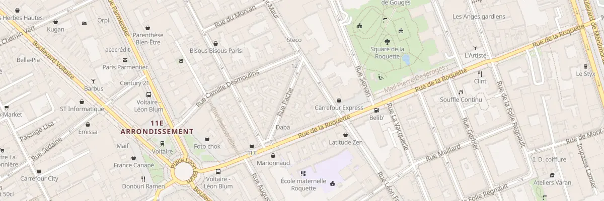 Plan du 12 Rue Pache à Paris 11e Arrondissement
