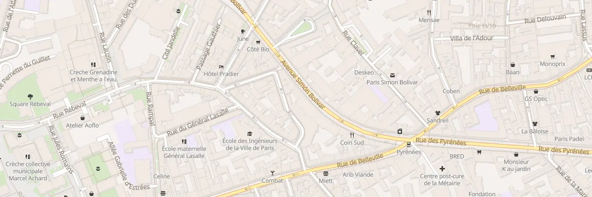 Plan du 19 Av Simon Bolivar à Paris 19e Arrondissement