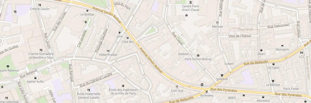 Plan du 30 Av Simon Bolivar à Paris 19e Arrondissement