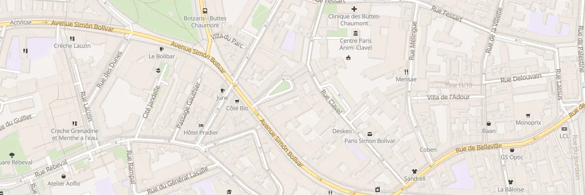 Plan du 36 Av Simon Bolivar à Paris 19e Arrondissement