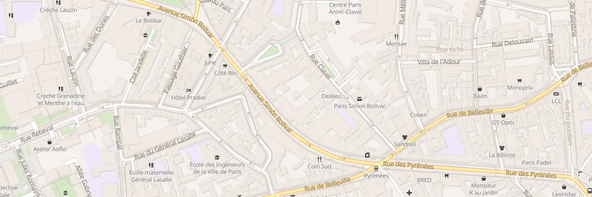 Plan du 28 Av Simon Bolivar à Paris 19e Arrondissement