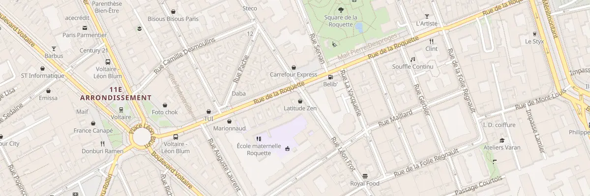 Plan du 158 Rue de la Roquette à Paris 11e Arrondissement
