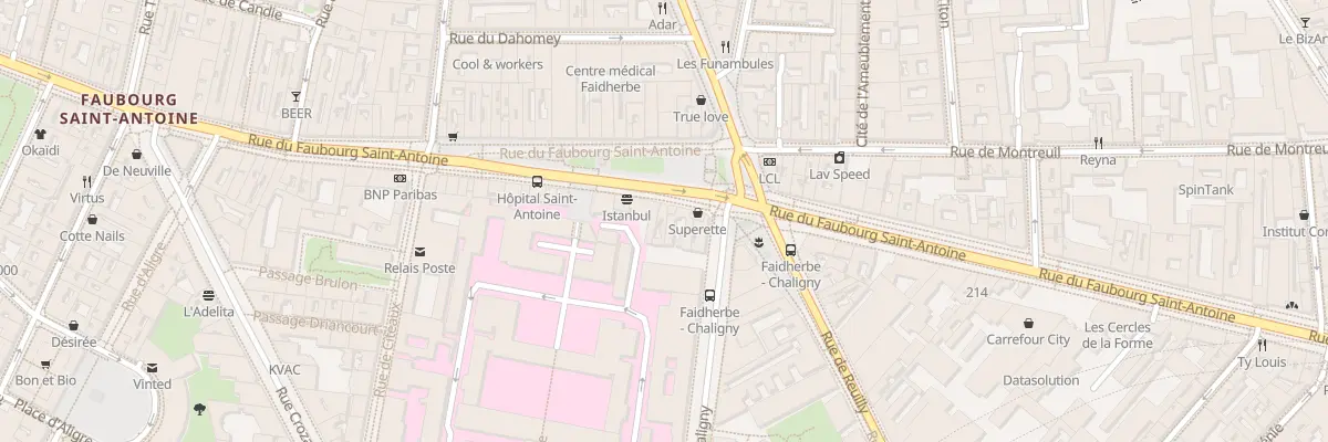 Plan du 192 Rue du Faubourg Saint-Antoine à Paris 12e Arrondissement