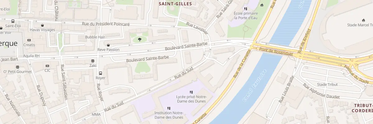 Plan du 58 Bd Sainte Barbe à Dunkerque