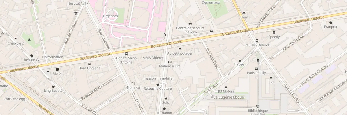 Plan du 22 Rue Chaligny à Paris 12e Arrondissement