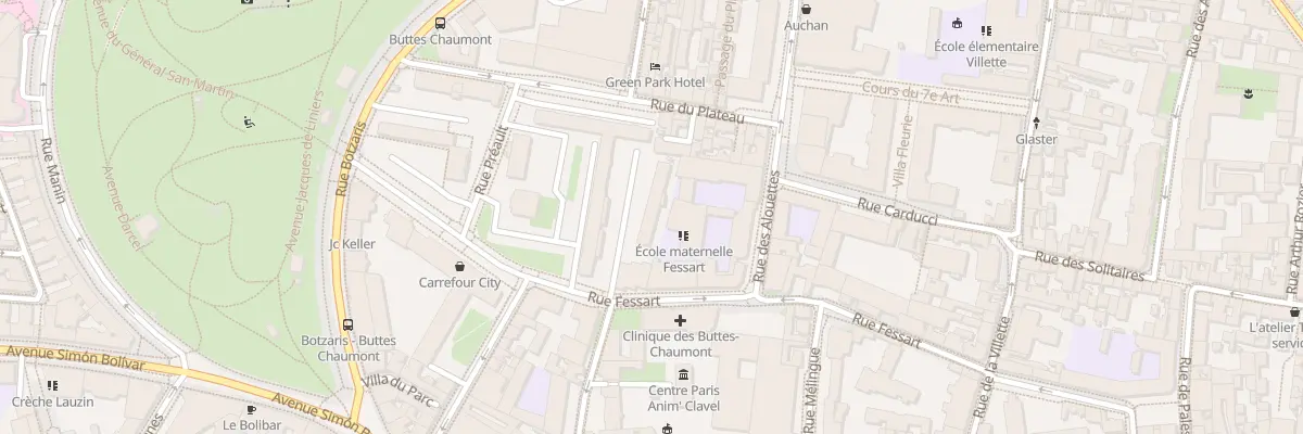 Plan du 38 Rue Fessart à Paris 19e Arrondissement