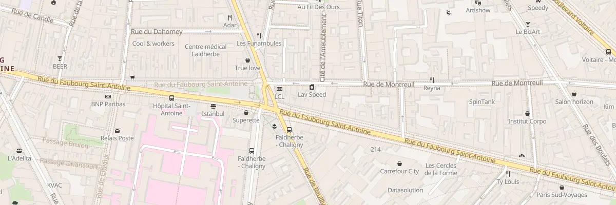 Plan du 243 Rue du Faubourg Saint-Antoine à Paris 11e Arrondissement
