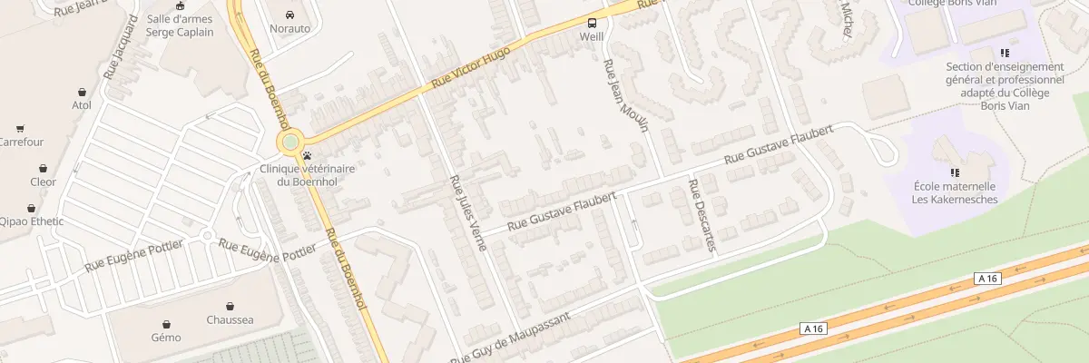 Plan du 12 Rue Gustave Flaubert à Coudekerque-Branche