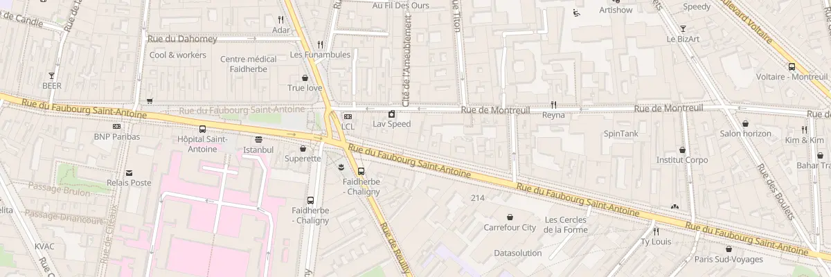 Plan du 247 Rue du Faubourg Saint-Antoine à Paris 11e Arrondissement