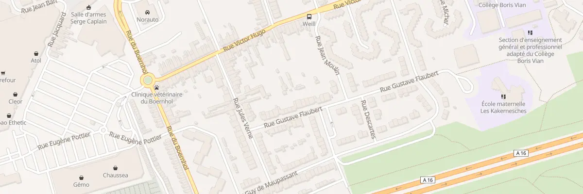 Plan du 16 Rue Gustave Flaubert à Coudekerque-Branche
