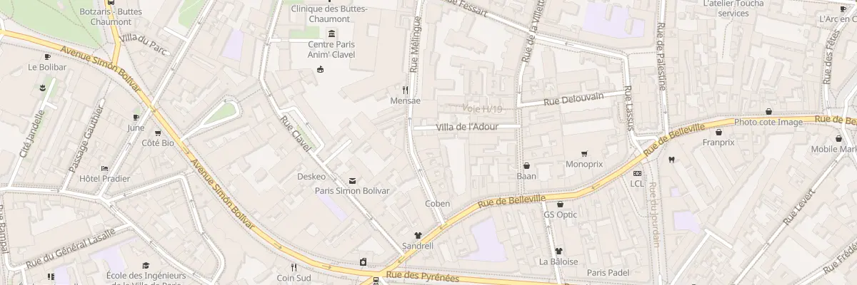 Plan du 12 Rue Mélingue à Paris 19e Arrondissement