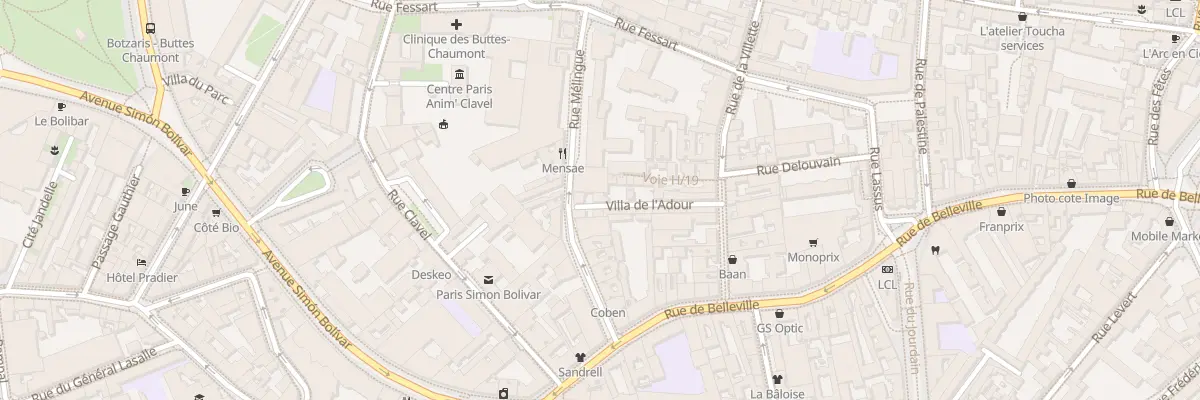 Plan du 20 Vla de l’Adour à Paris 19e Arrondissement