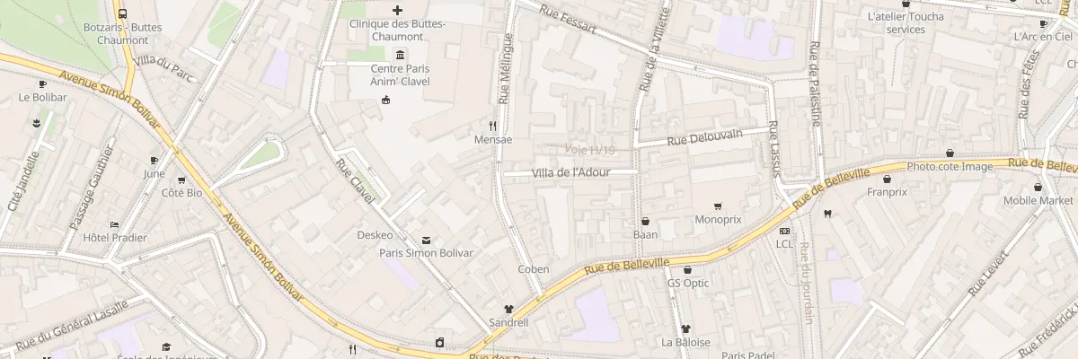 Plan du 9 Vla de l’Adour à Paris 19e Arrondissement