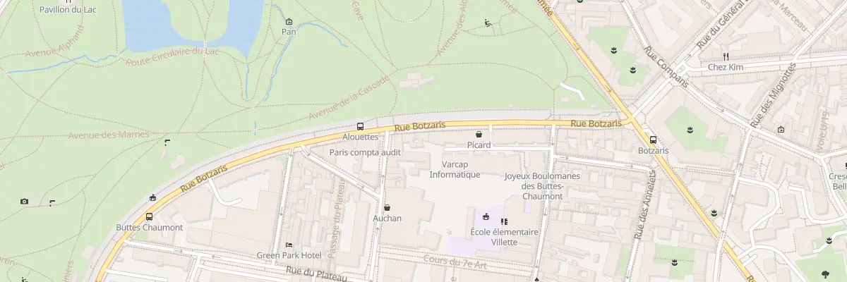 Plan du 70 Rue Botzaris à Paris 19e Arrondissement