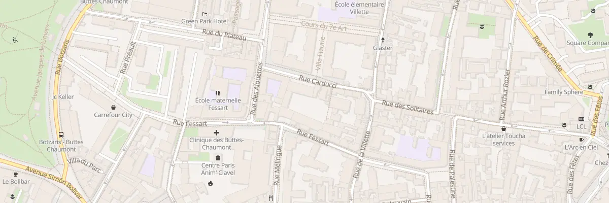 Plan du 13 Rue Carducci à Paris 19e Arrondissement