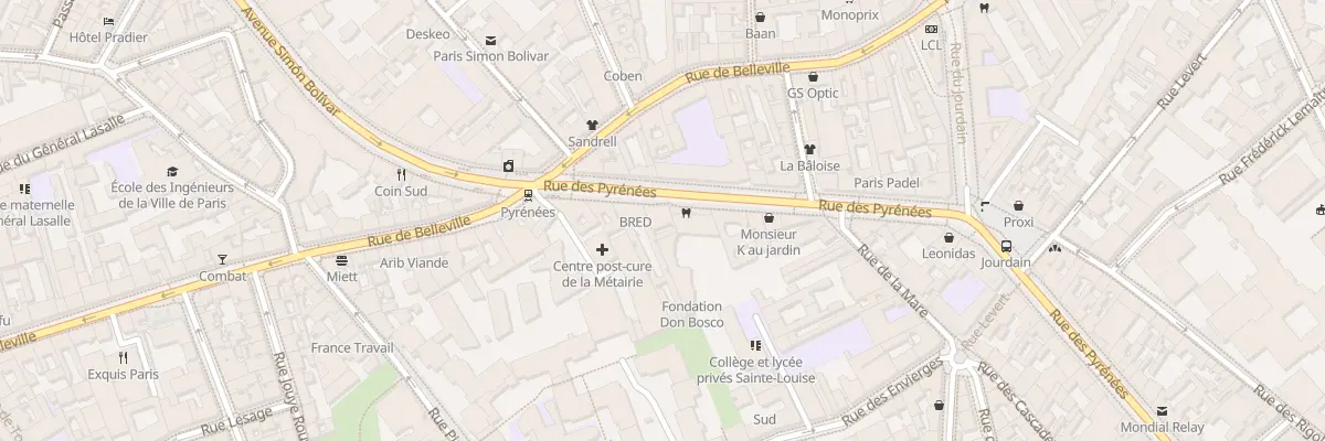 Plan du 395 Rue des Pyrénées à Paris 20e Arrondissement