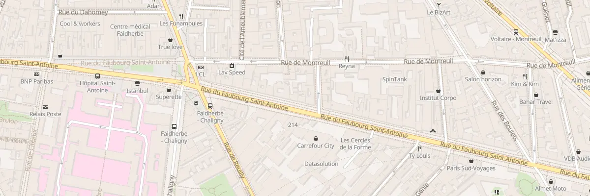 Plan du 257 Rue du Faubourg Saint-Antoine à Paris 11e Arrondissement