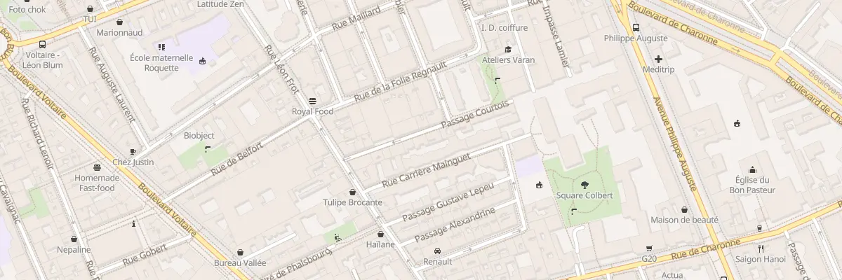Plan du 8 Pas Courtois à Paris 11e Arrondissement