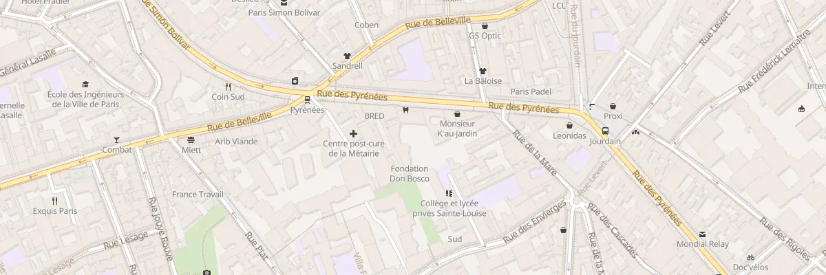 Plan du 393 Rue des Pyrénées à Paris 20e Arrondissement