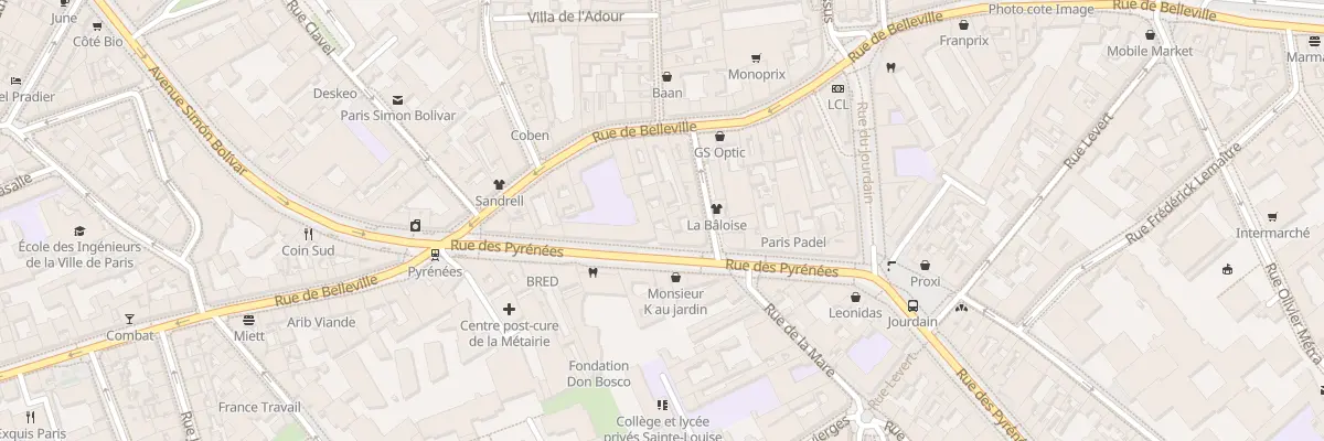 Plan du 350 Rue des Pyrénées à Paris 20e Arrondissement