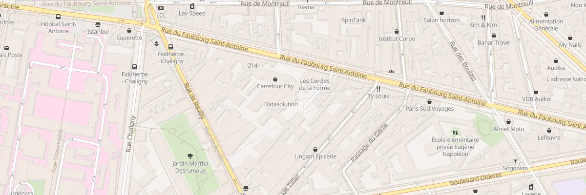Plan du 228B Rue du Faubourg Saint-Antoine à Paris 12e Arrondissement