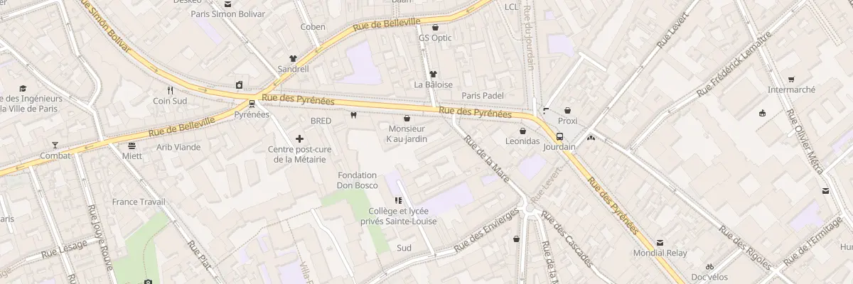 Plan du 387 Rue des Pyrénées à Paris 20e Arrondissement