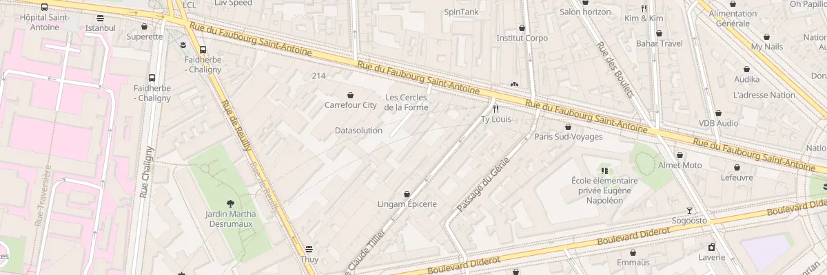 Plan du 234 Rue du Faubourg Saint-Antoine à Paris 12e Arrondissement