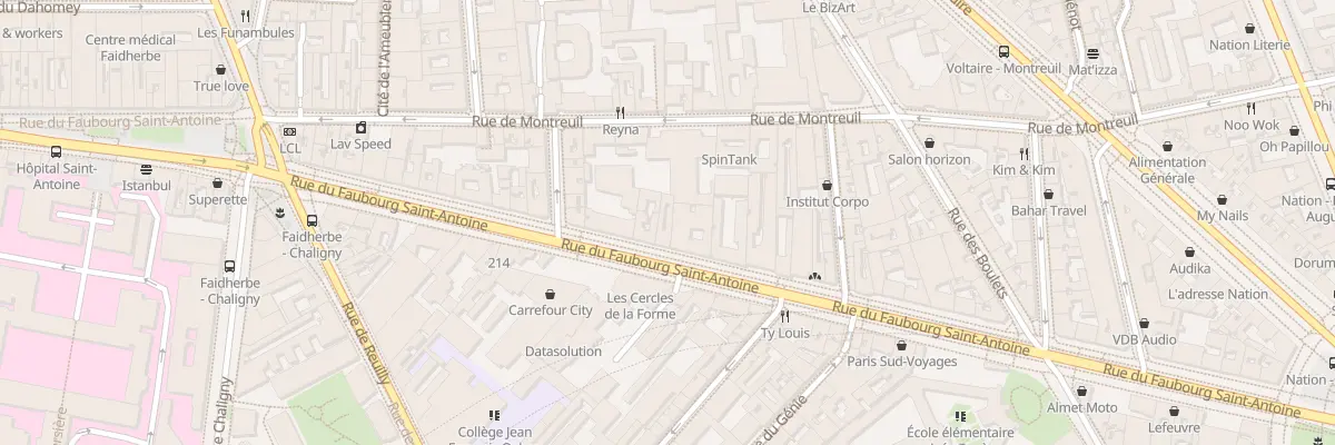 Plan du 271 Rue du Faubourg Saint-Antoine à Paris 11e Arrondissement
