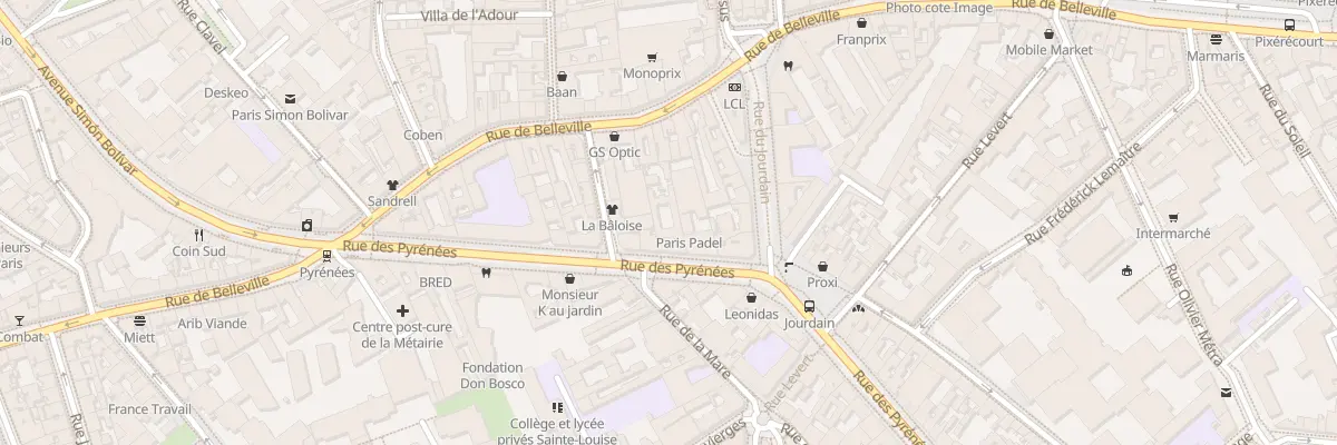 Plan du 342 Rue des Pyrénées à Paris 20e Arrondissement