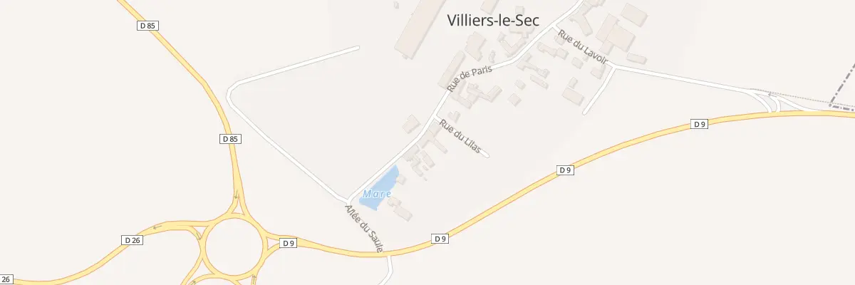 Plan du 30 Rue de Paris à Villiers-le-Sec