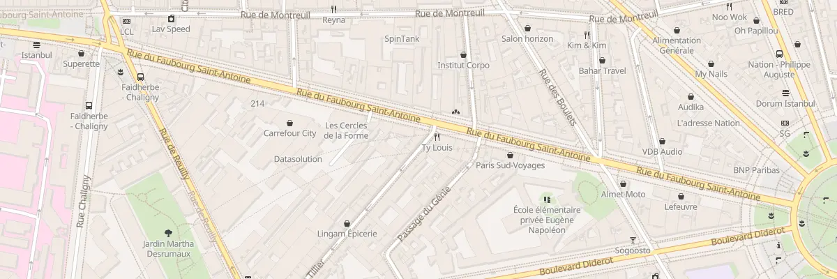 Plan du 238B Rue du Faubourg Saint-Antoine à Paris 12e Arrondissement