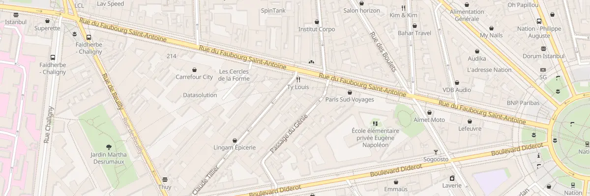 Plan du 242B Rue du Faubourg Saint-Antoine à Paris 12e Arrondissement
