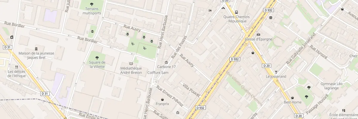 Plan du 20 Rue des Postes à Aubervilliers