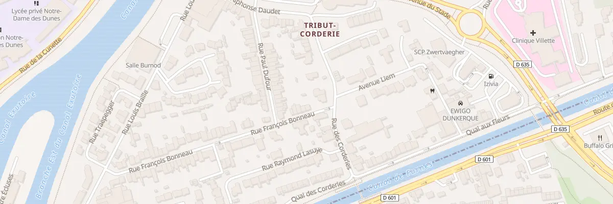 Plan du 2 Rue François Bonneau à Dunkerque