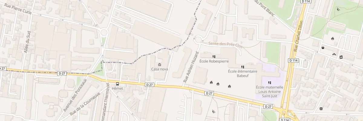 Plan du 1 Rue Adrien Huzard à Aubervilliers