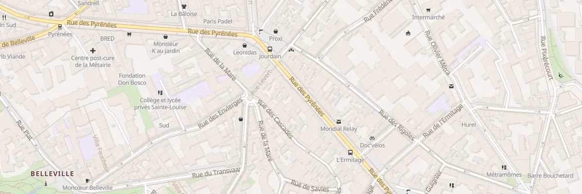 Plan du 365 Rue des Pyrénées à Paris 20e Arrondissement
