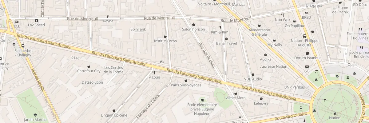 Plan du 291 Rue du Faubourg Saint-Antoine à Paris 11e Arrondissement