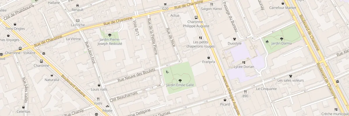 Plan du 29 Rue Neuve des Boulets à Paris 11e Arrondissement
