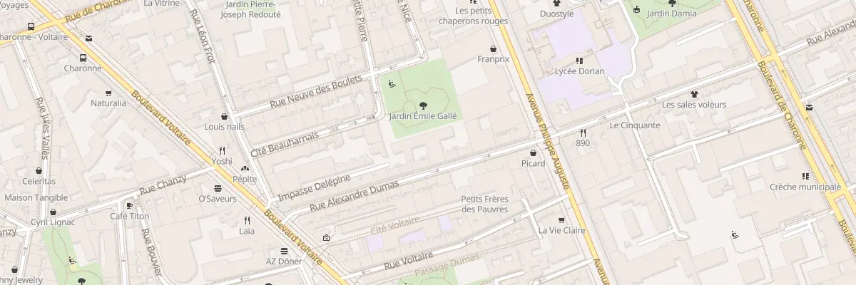 Plan du 23 Rue Alexandre Dumas à Paris 11e Arrondissement