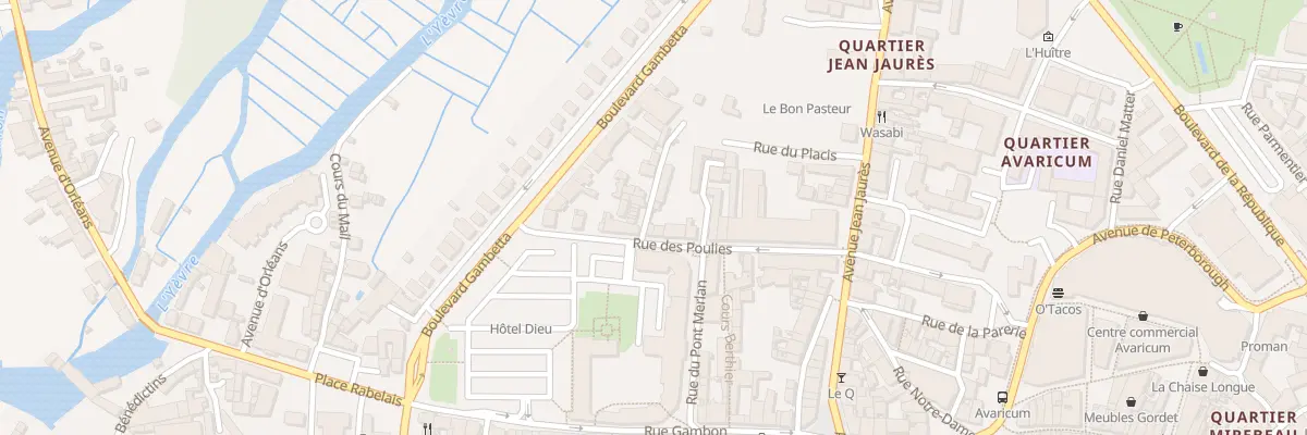 Plan du 14 Rue des Poulies à Bourges