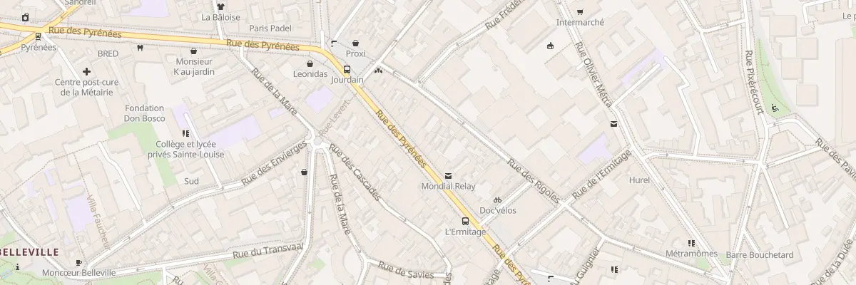 Plan du 318 Rue des Pyrénées à Paris 20e Arrondissement
