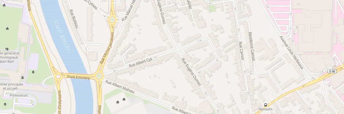 Plan du 3 Rue Albert Cys à Dunkerque