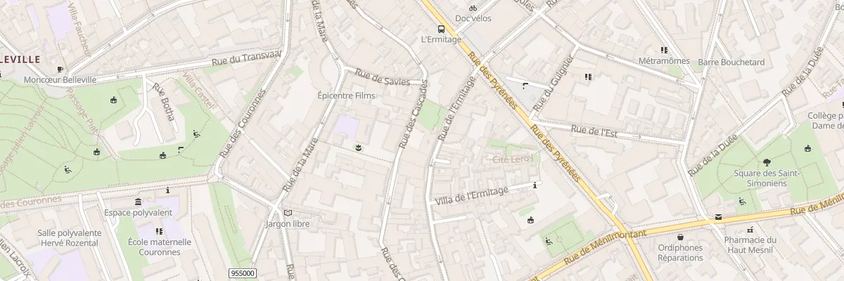 Plan du 38 Rue des Cascades à Paris 20e Arrondissement
