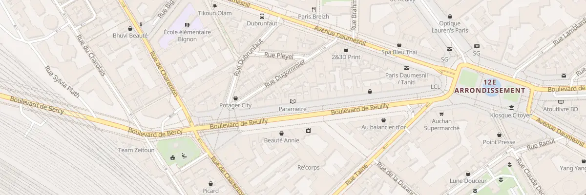 Plan du 19 Bd de Reuilly à Paris 12e Arrondissement