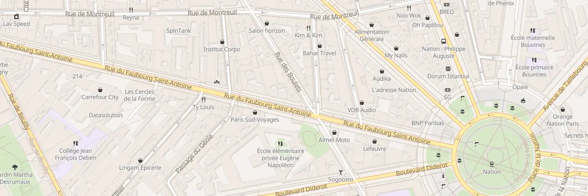 Plan du 299 Rue du Faubourg Saint-Antoine à Paris 11e Arrondissement